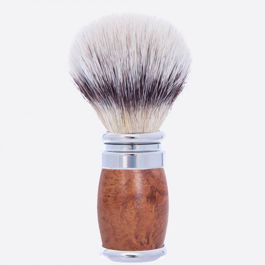 Blaireau Fibre “Blanc Haute Montagne” Bruyère et finition chrome - Joris