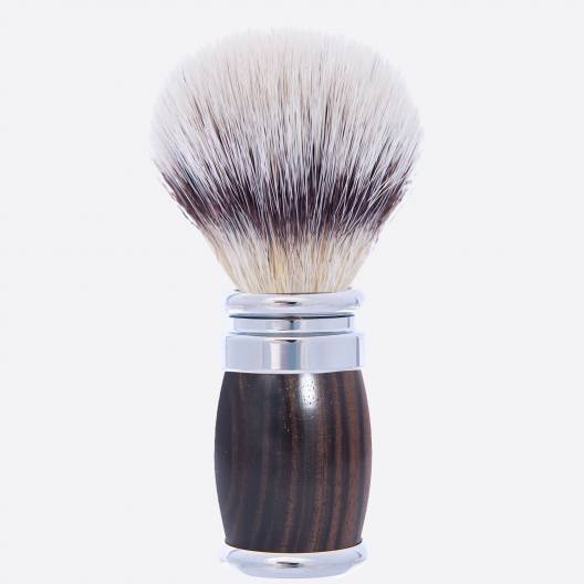 Ebony and chrome finish shaving brush - “High Mountain White” fibre - Joris - Plisson 1808