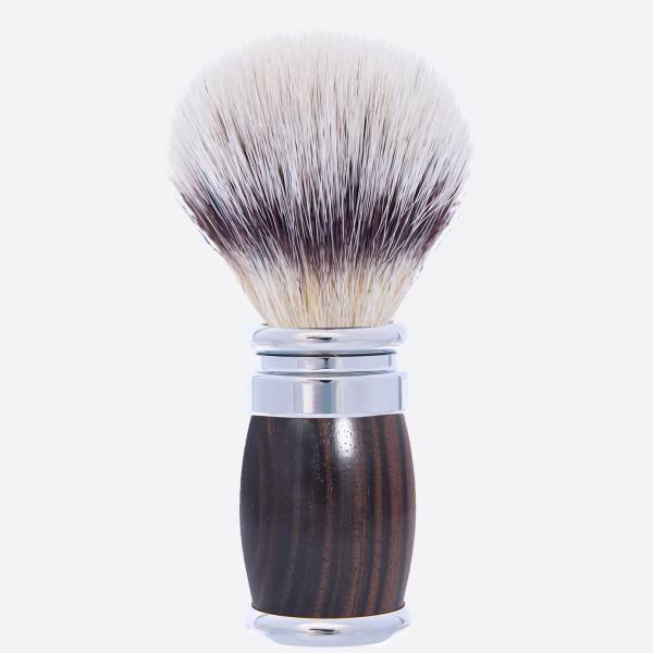 Ebony and chrome finish shaving brush - “High Mountain White” fibre - Joris - Plisson 1808