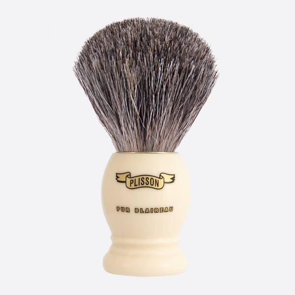 Ivory Acetate handle & Russian Grey Original Shaving Brush - Plisson 1808