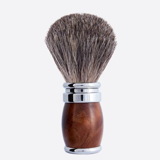 Blaireau Gris de Russie Thuya et finition chrome - Joris