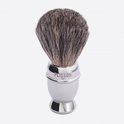 Antic brass handle & Russian Grey shaving brush - Heritage - Plisson 1808