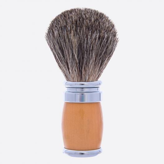 Andean Boxwood and chrome finish Russian Grey shaving brush - Joris - Plisson 1808