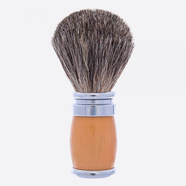 Andean Boxwood and chrome finish Russian Grey shaving brush - Joris - Plisson 1808