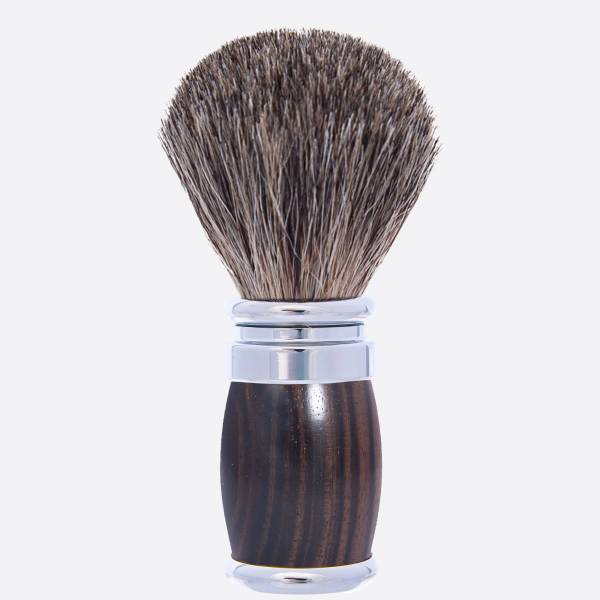 Blaireau Gris de Russie ébène de macassar et finition chrome Joris