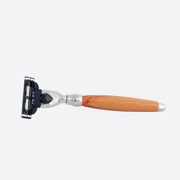 Rosewood and chrome finish Mach3 razor - Plisson 1808