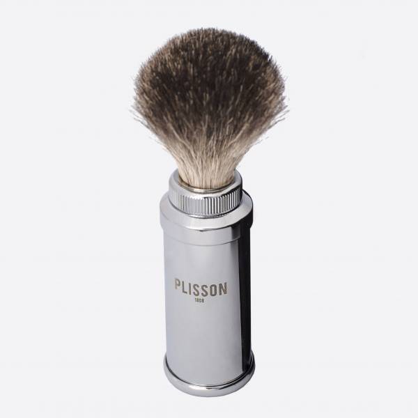Brote de afeitar de viaje acabado cromo – Plisson 1808