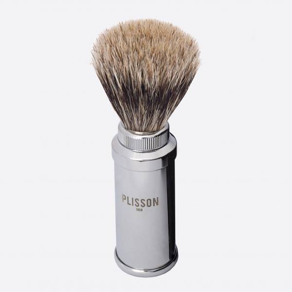 Brote de afeitar de viaje acabado cromo – Plisson 1808