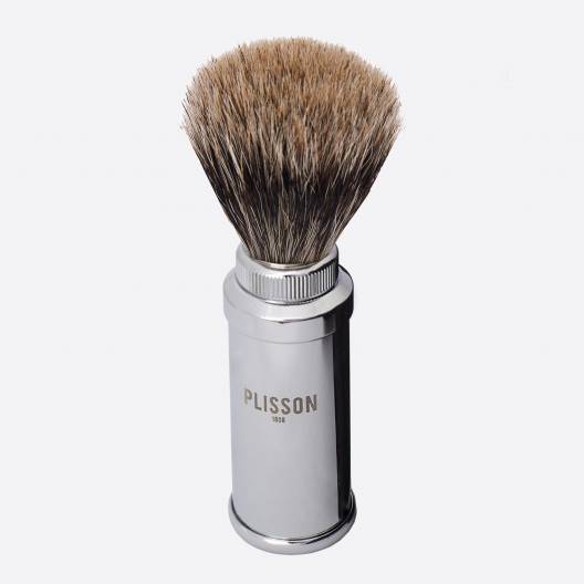 Brote de afeitar de viaje acabado cromo – Plisson 1808