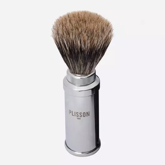 Chrome Travel Shaving Brush – Plisson 1808