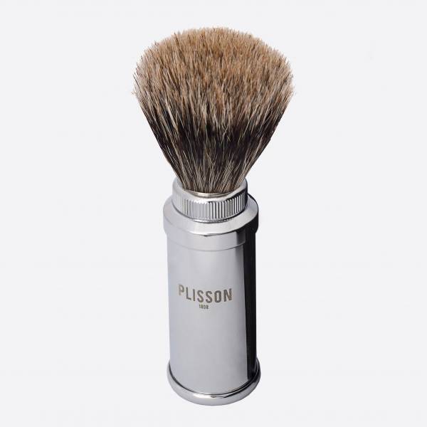 Brote de afeitar de viaje acabado cromo – Plisson 1808
