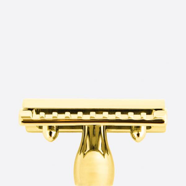 Safety razor in Thujawood with gold finish - Plisson 1808