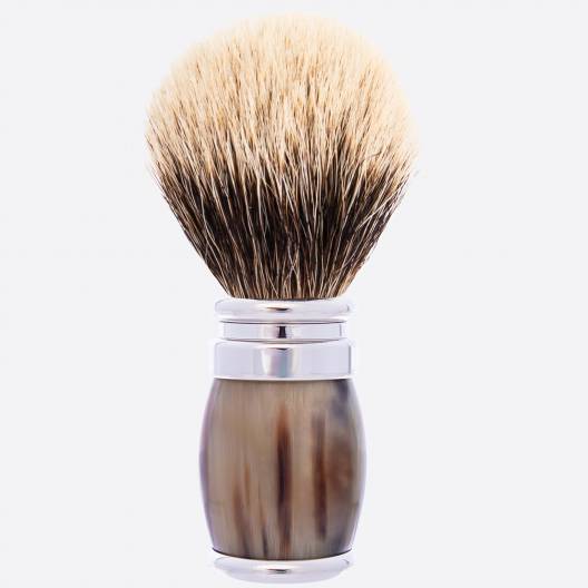 Horn and chrome finish & High Mountain white shaving brush