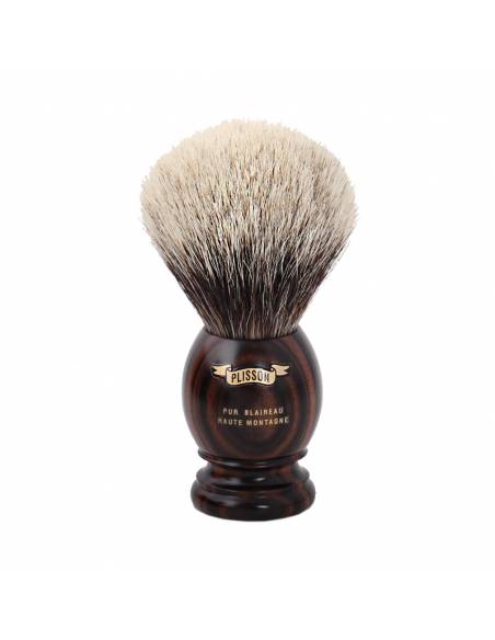 Shaving Brush Pure White Macassar Ebony - Plisson 1808