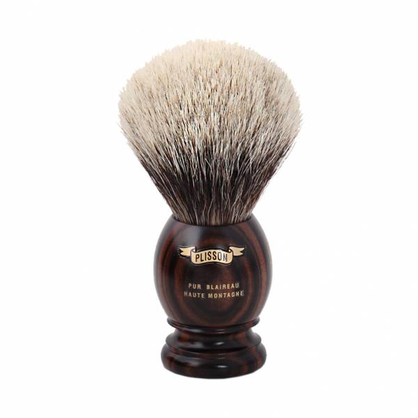 Shaving Brush Pure White Macassar Ebony - Plisson 1808