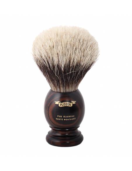 Shaving Brush Pure White Macassar Ebony - Plisson 1808