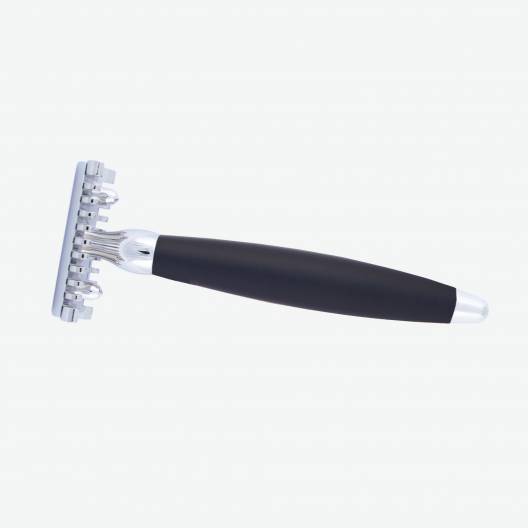 Matte Black Beech safety razor with Chrome finish