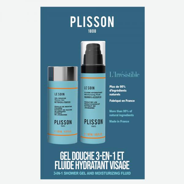 Duo Cosmétiques Homme L'Irrésistible | Fluide Hydratant & Gel Douche