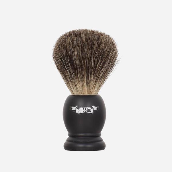 Dreiteiliges Rasier-Set aus Buchenholz und Messing – Plisson 1808