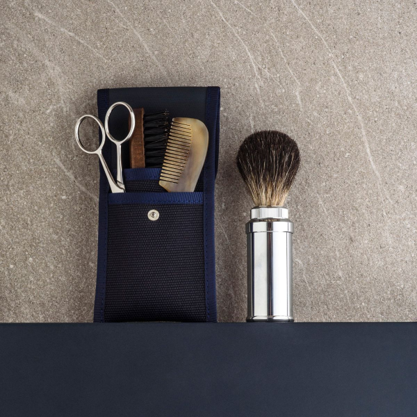 Chrome Travel Shaving Brush – Plisson 1808
