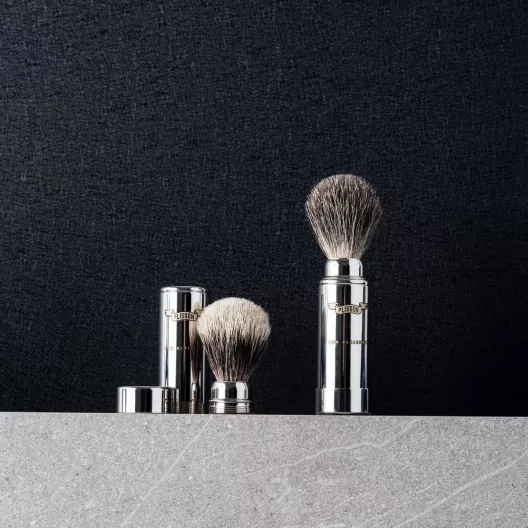 Chrome Travel Shaving Brush – Plisson 1808