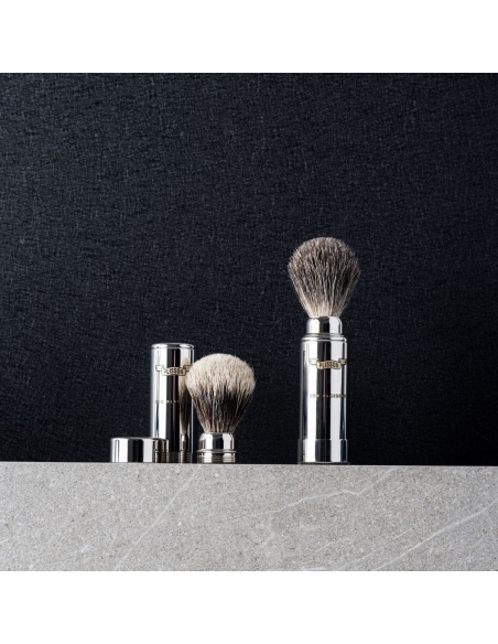 Chrome Travel Shaving Brush – Plisson 1808