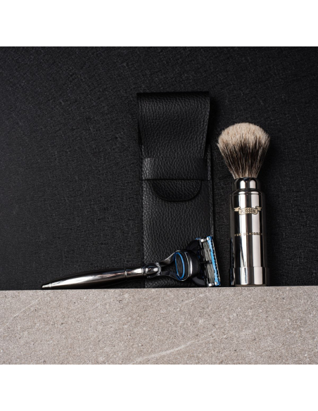 Chrome Travel Shaving Brush – Plisson 1808