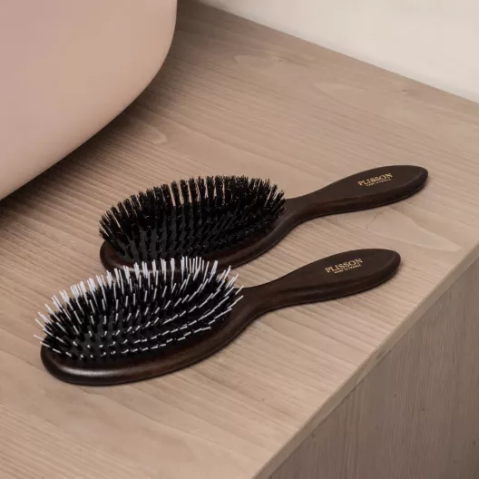 Brosse à cheveux pneumatique, poil de sanglier et picots nylon - Plisson 1808