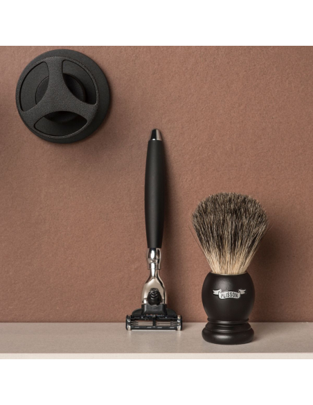 Rasierpinsel Buche Schwarz Rein Grau - Plisson 1808