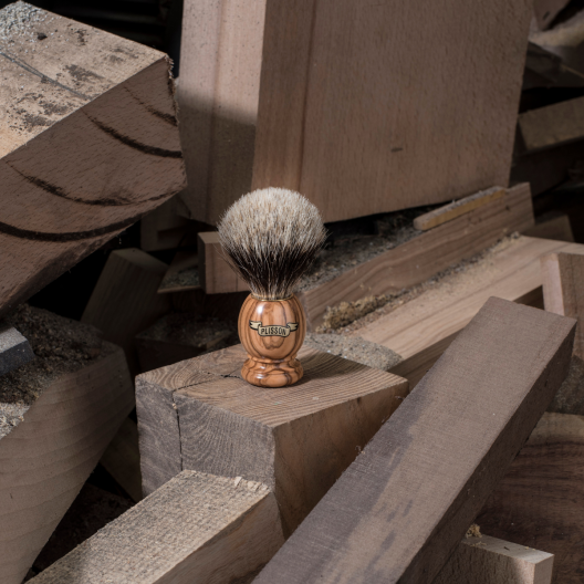 Pure Grey Badger Olivier Shaving Brush - Plisson 1808