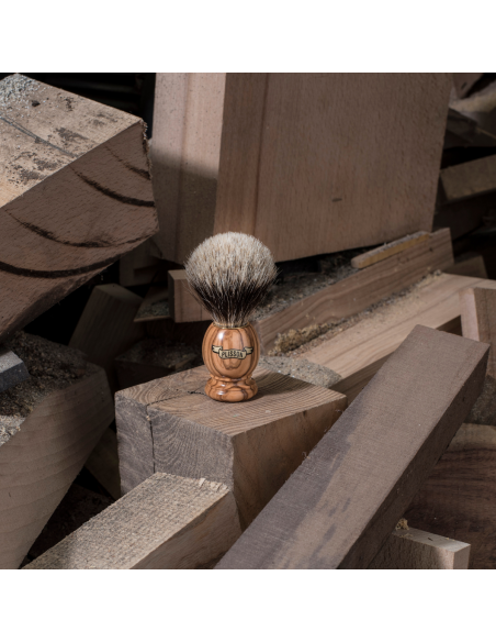 Pure Grey Badger Olivier Shaving Brush - Plisson 1808