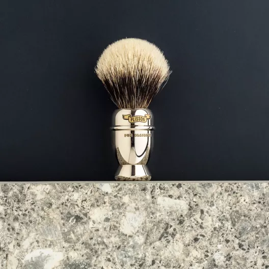 Traditional Antique Plisson Shaving Brush – European Grey