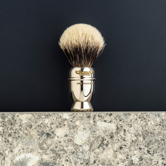 Brocha de Afeitar Antigua Plisson Gris Europeo