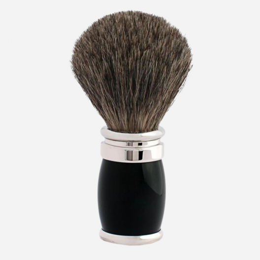 Brocha de Afeitar Gris Rusia con Laca Negra Cromado - Joris