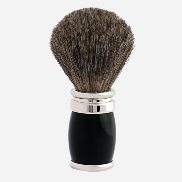 Brocha de Afeitar Gris Rusia con Laca Negra Cromado - Joris