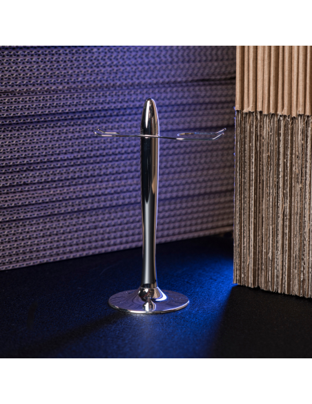 Palladium finish shaving brush and razor holder - Plisson 1808