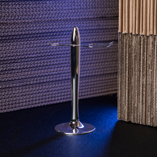 Palladium finish shaving brush and razor holder - Plisson 1808