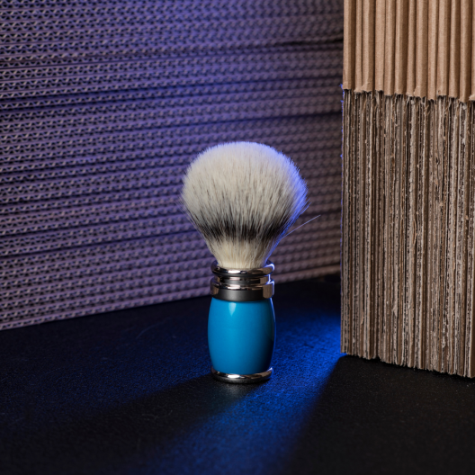 Joris Blue Estérel Shaving Brush Chrome Finish
