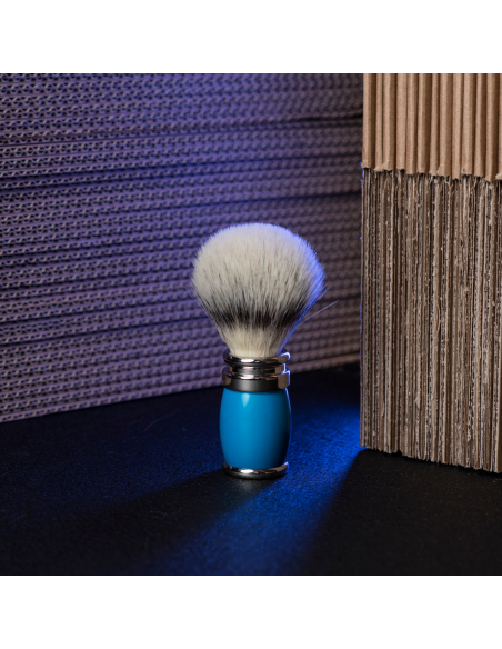 Blaireau Joris Bleu Estérel Finition Chrome
