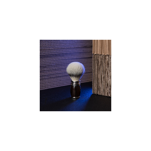 Ebony and chrome finish shaving brush - “High Mountain White” fibre - Joris - Plisson 1808