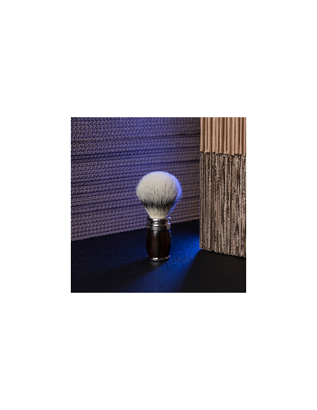 Ebony and chrome finish shaving brush - “High Mountain White” fibre - Joris - Plisson 1808