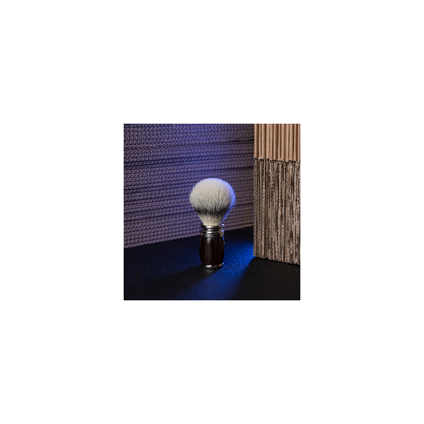 Ebony and chrome finish shaving brush - “High Mountain White” fibre - Joris - Plisson 1808