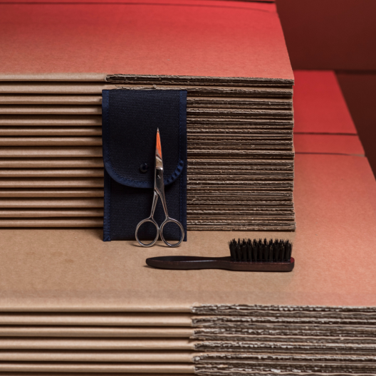 Beard and moustache kit, brush and scissors - Plisson 1808