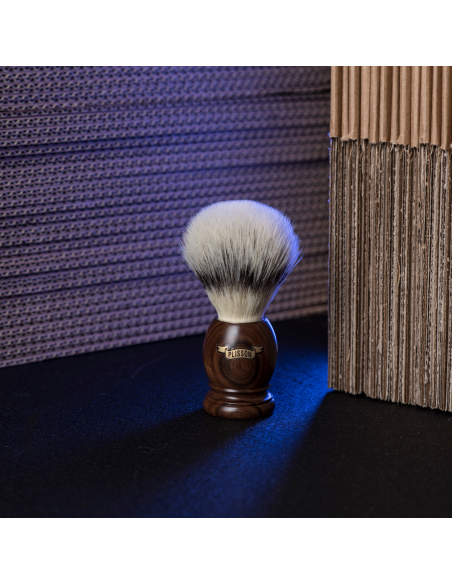 Brocha de afeitar Plisson Ébano de Macasar y fibra sintética
