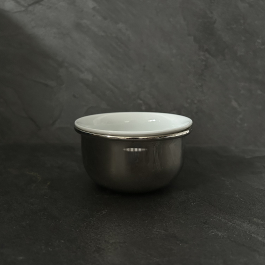 Brass and porcelain shaving bowl - Plisson 1808