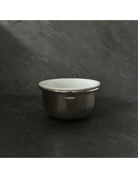 Brass and porcelain shaving bowl - Plisson 1808