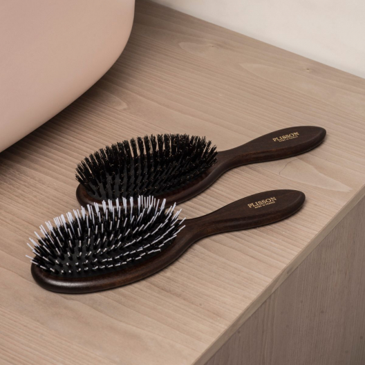 Brosse à cheveux pneumatique, poil de sanglier et picots nylon - Plisson 1808