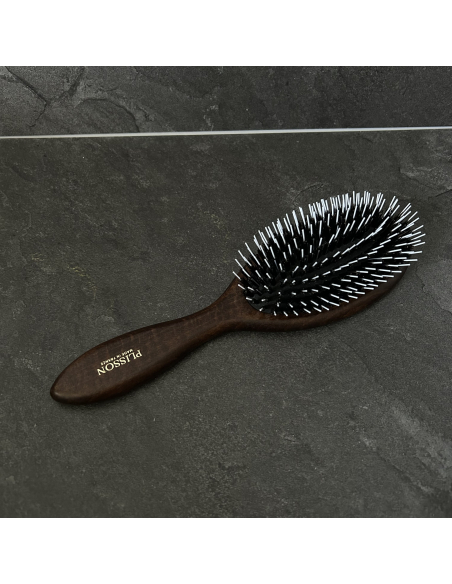 Brosse à cheveux pneumatique, poil de sanglier et picots nylon - Plisson 1808