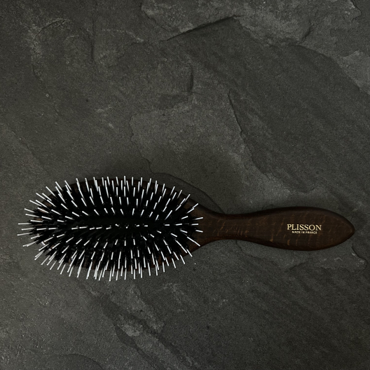 Brosse à cheveux pneumatique, poil de sanglier et picots nylon - Plisson 1808