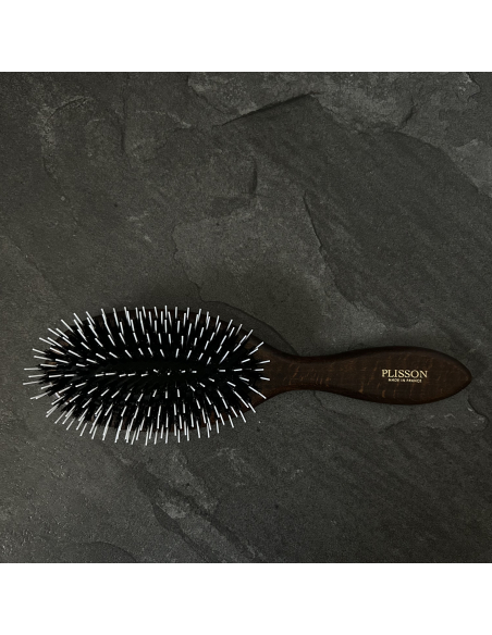 Brosse à cheveux pneumatique, poil de sanglier et picots nylon - Plisson 1808